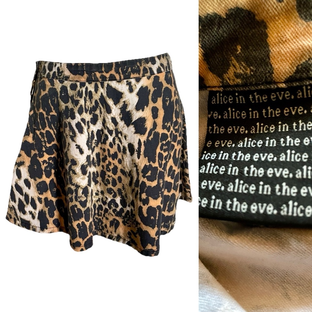 ALICE in the EVE Cheetah LEOPARD Print MINI SKIRT XS